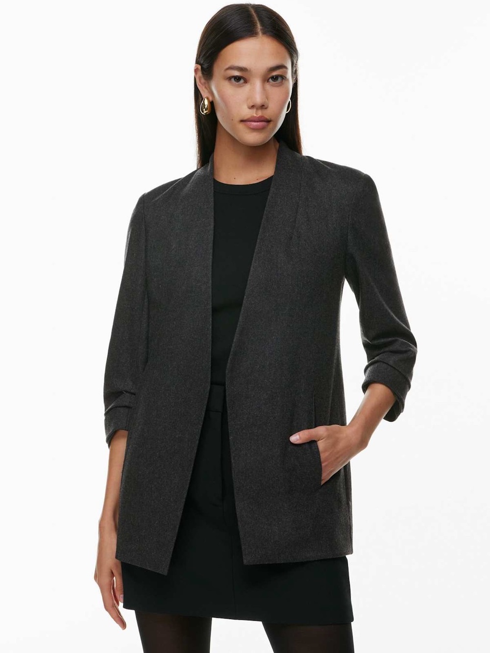 Aritzia Babaton New Power Blazer Wool Cashmere Blend Layering Structured Jacket.